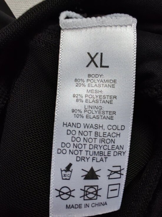 NWOT Tropical Leaf Print Mesh One-Piece Swimsuit - High Neck Cutout XL Black - Picture 8 of 9